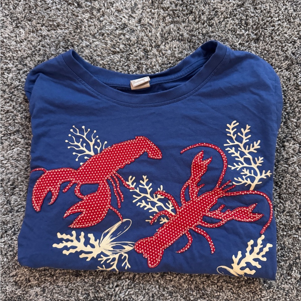 Patched Blue lobster cropped Tee